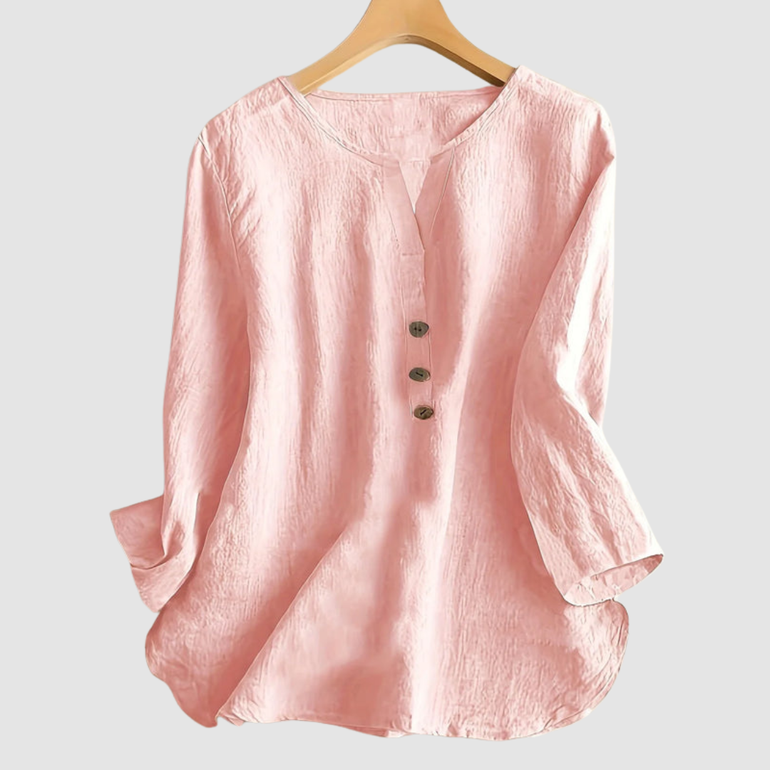 Melisa™ Casual Cotton & Linen Blouse