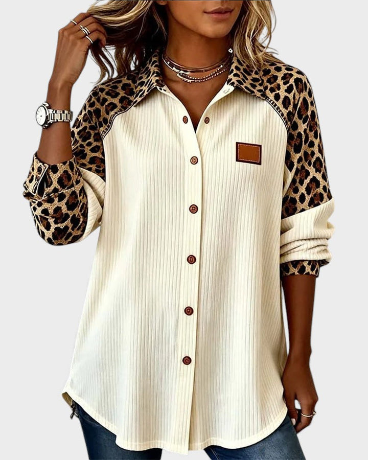 Jackie™ Leopard Print Button-Down Shirt