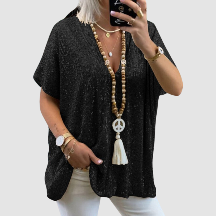 Fayne™ V-Neck Sequin Top