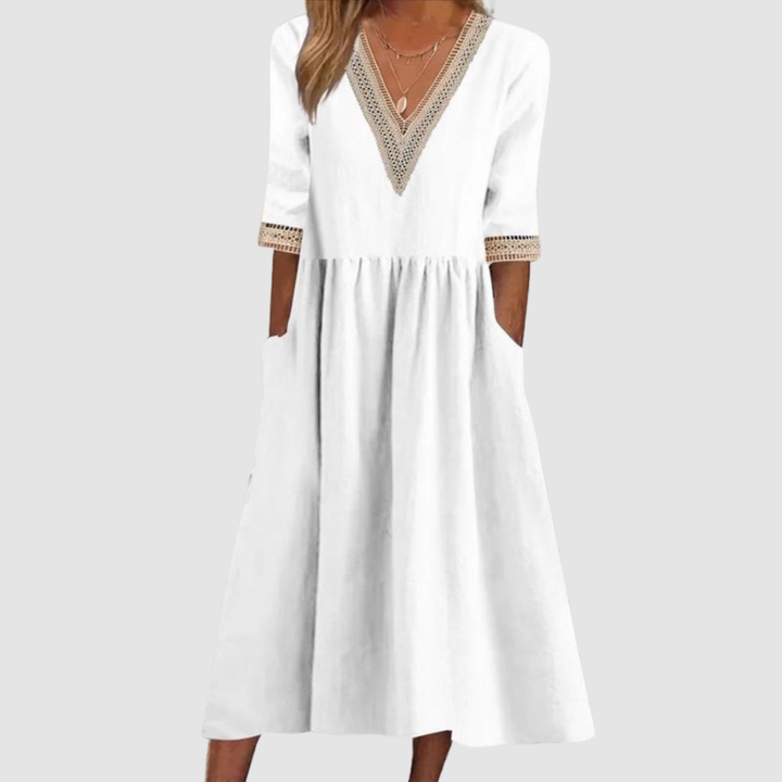 Olena™ Elegant Mid-Length Dress