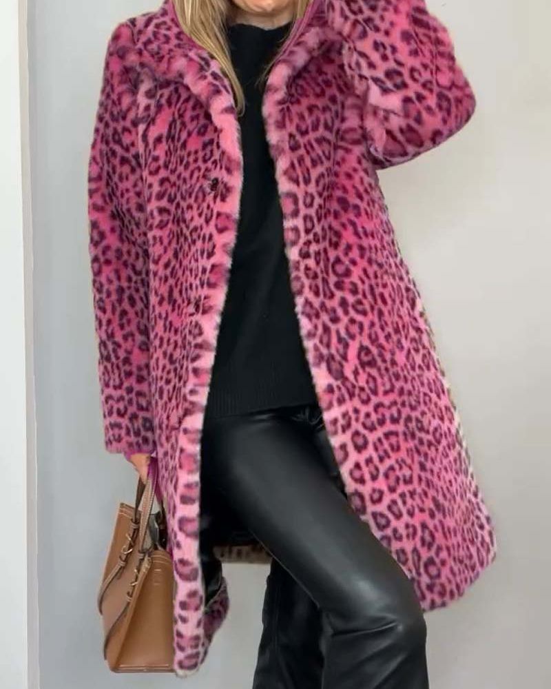 Lysandra™ Elegant Leopard Coat