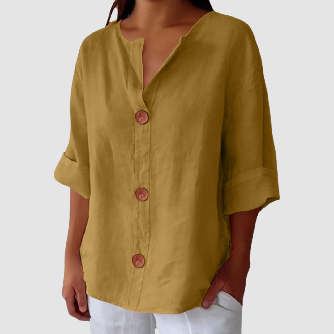 Leah™ Casual Linen Blouse