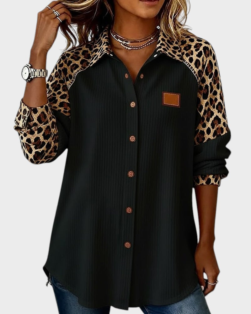 Jackie™ Leopard Print Button-Down Shirt