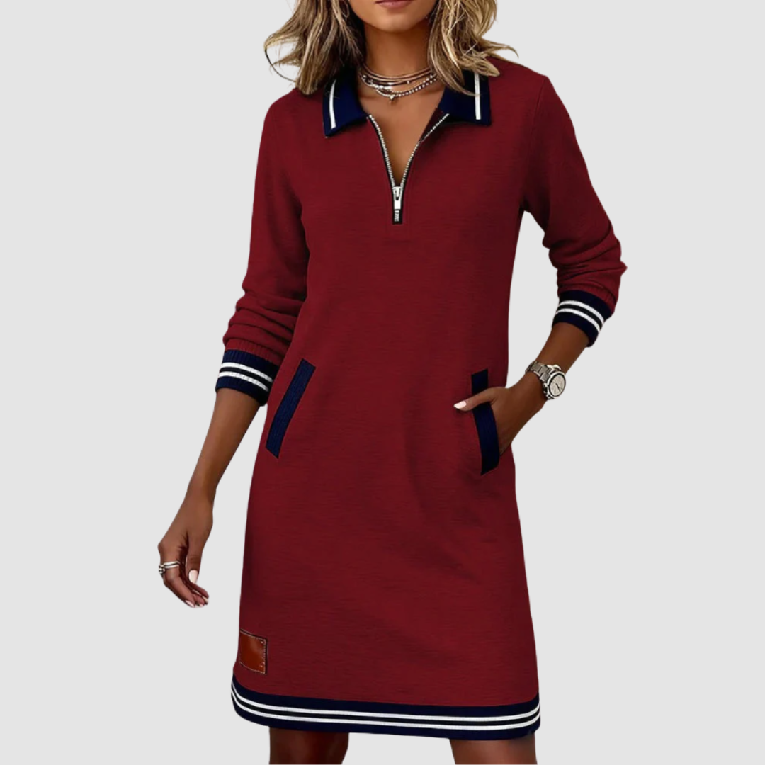 Lyssa™ Chic Zip-Neck Dress