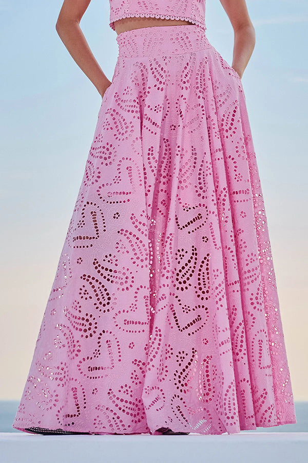 Larissa™ Embroidered Top & High-Waist Maxi Skirt Set