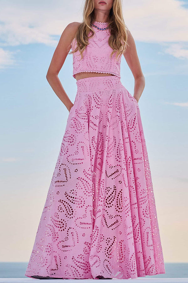 Larissa™ Embroidered Top & High-Waist Maxi Skirt Set