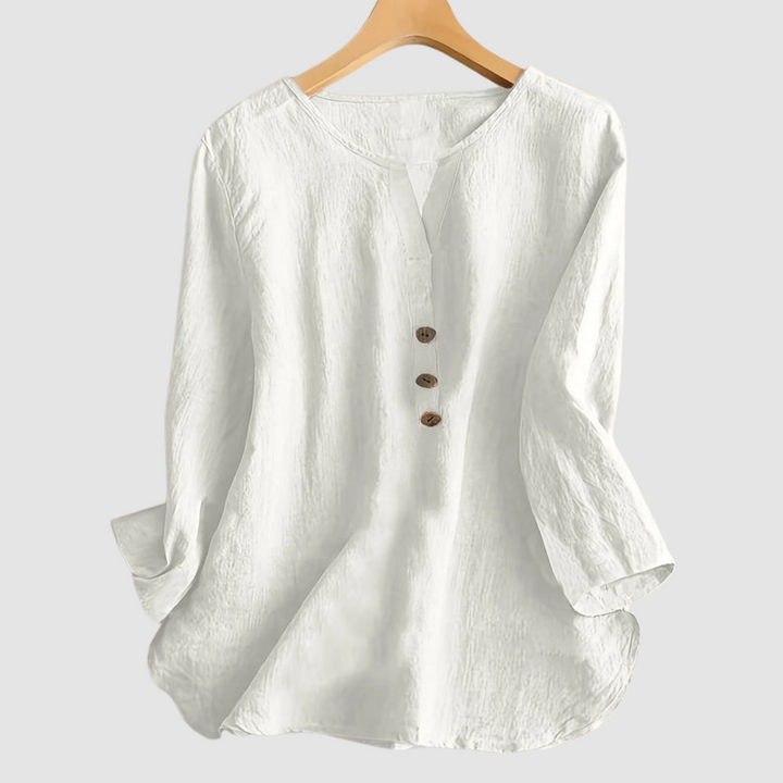Melisa™ Casual Cotton & Linen Blouse