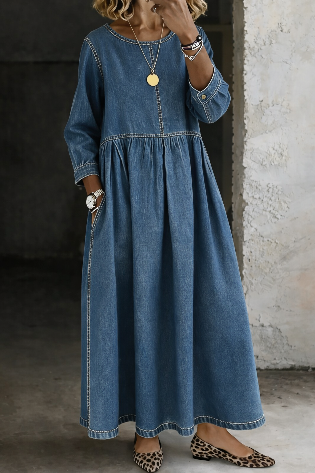 Fini | Vintage Denim Midi Dress