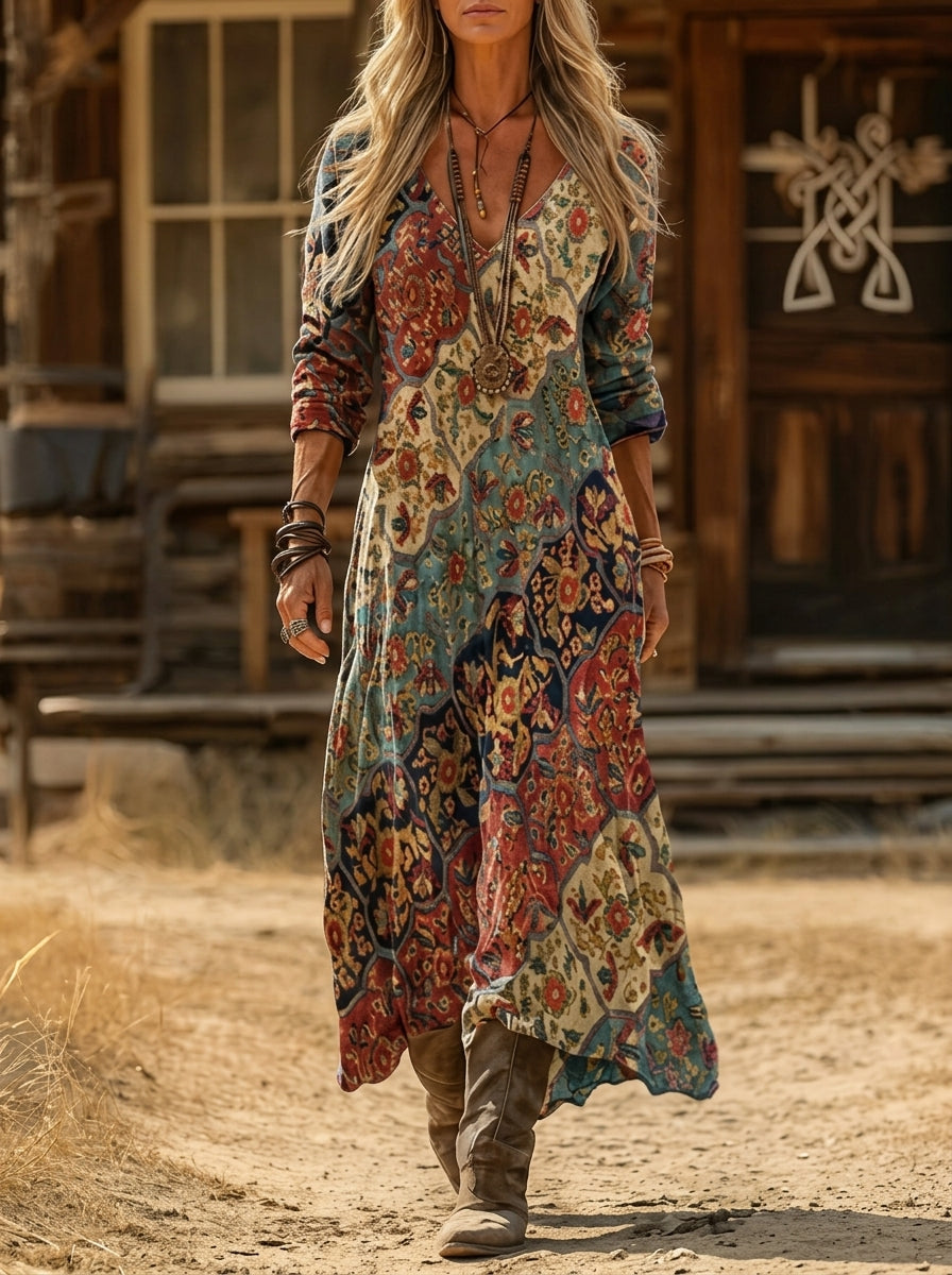 Célestine | Long Flowy Printed Dress