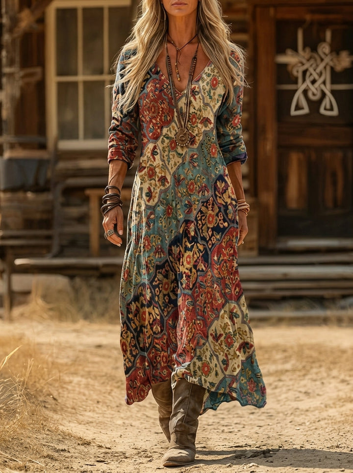 Célestine | Long Flowy Printed Dress