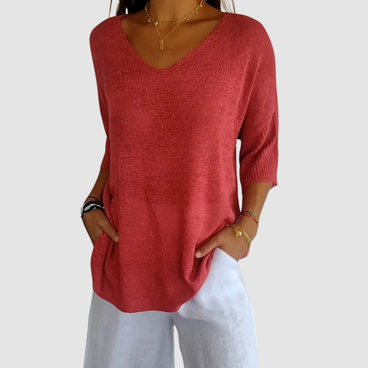 Camille™ Knit V-Neck Top