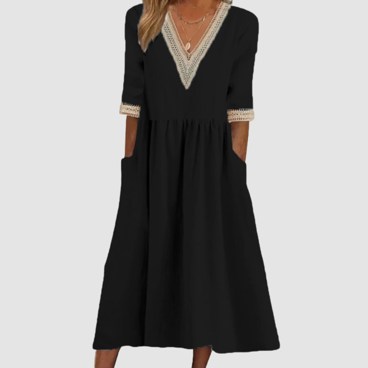 Olena™ Elegant Mid-Length Dress