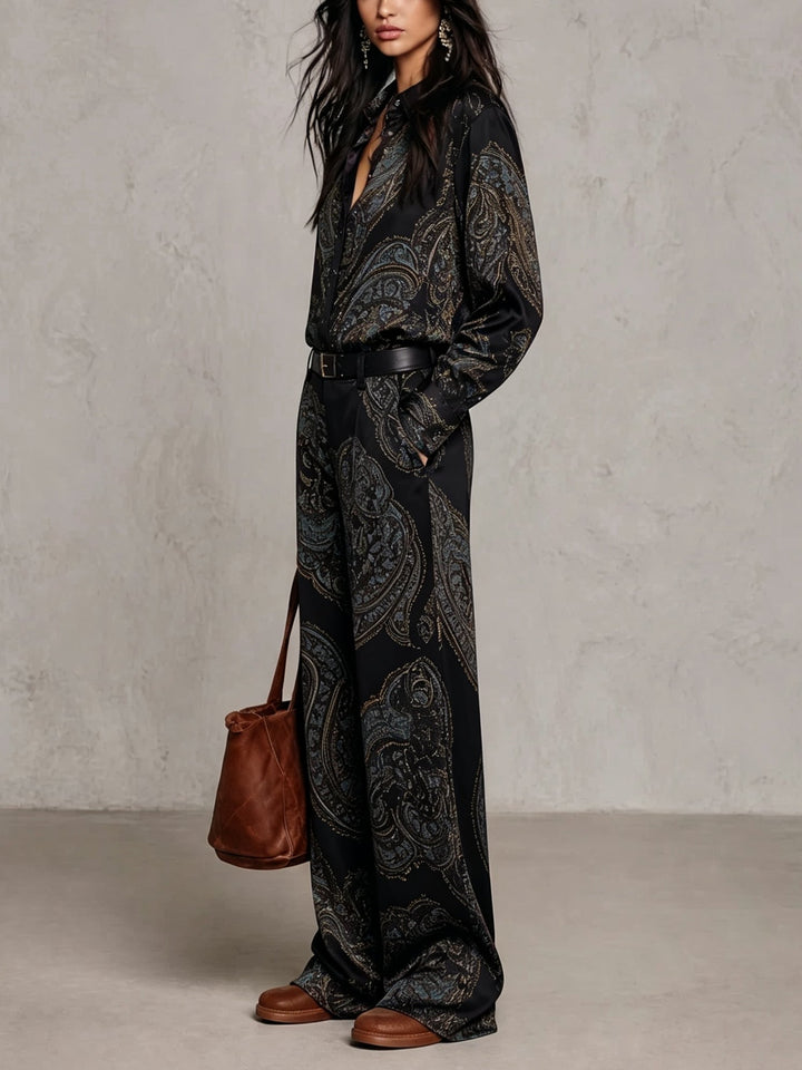 Eugenia™ Paisley Print Wide-Leg Two-Piece Set