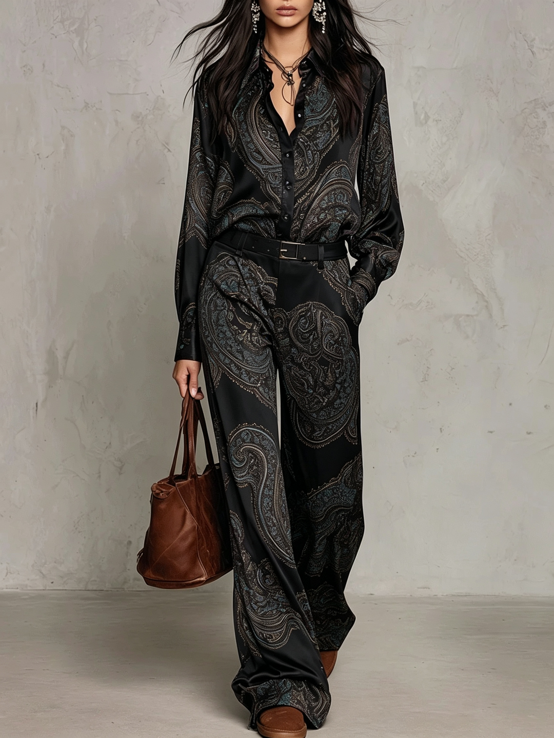 Eugenia™ Paisley Print Wide-Leg Two-Piece Set