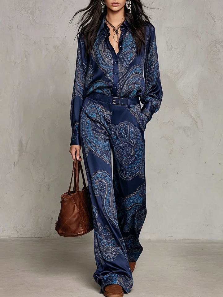 Eugenia™ Paisley Print Wide-Leg Two-Piece Set