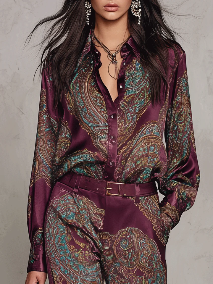 Eugenia™ Paisley Print Wide-Leg Two-Piece Set