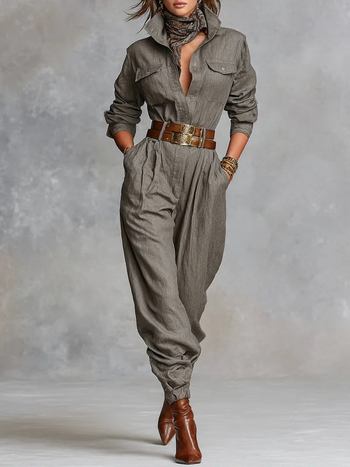 Marlene™ Collared Long-Sleeve Jumpsuit