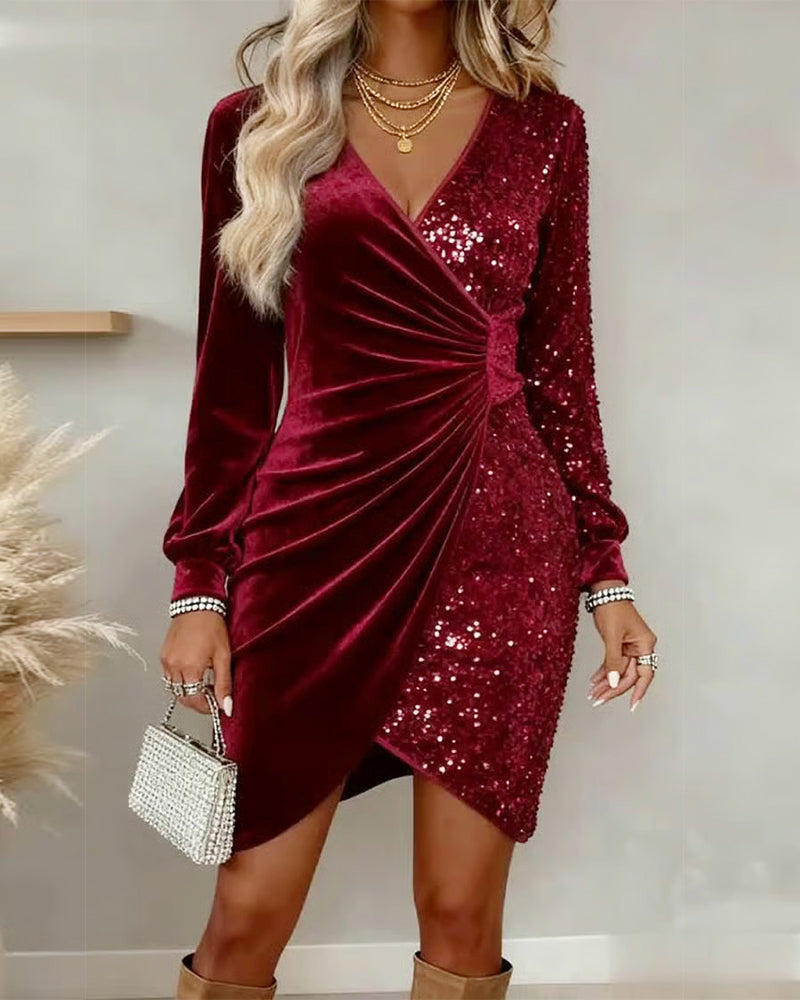 Sharry™ Elegant Velvet Sequin Dress