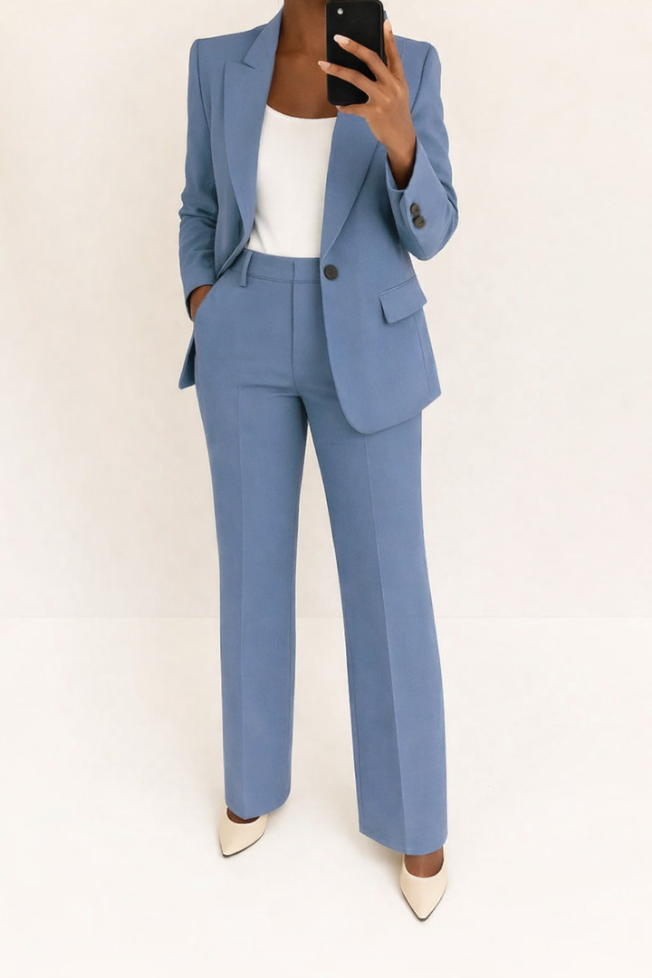 Valentina™ | Elegant Blazer & Wide-Leg Trouser Set
