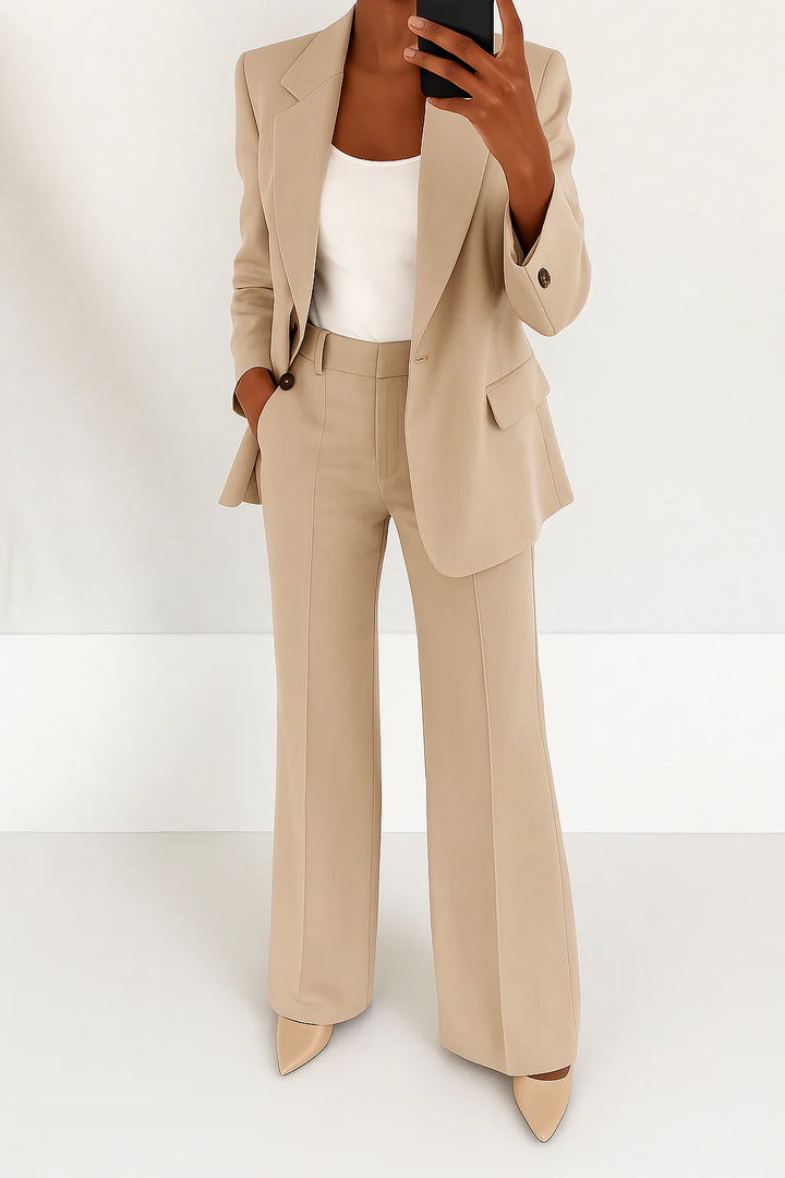 Valentina™ | Elegant Blazer & Wide-Leg Trouser Set
