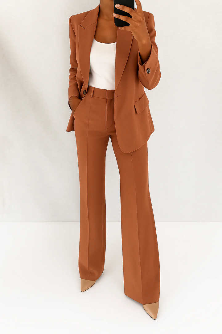 Valentina™ | Elegant Blazer & Wide-Leg Trouser Set
