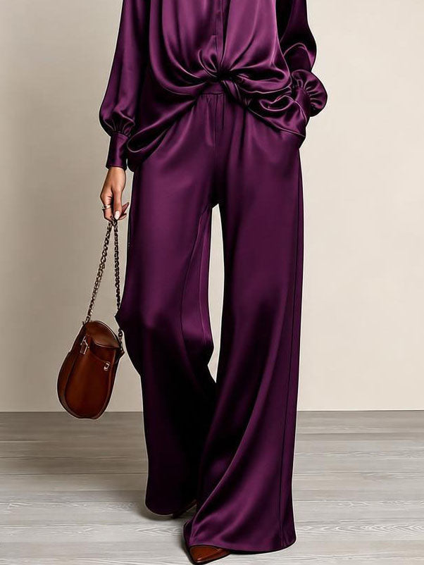 Gertrude™ Gathered Waist Wide-Leg Two-Piece Set